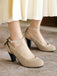 Vintage Bowknot Chunky High Heel Suede Shoes — 1950s style that transcends decades