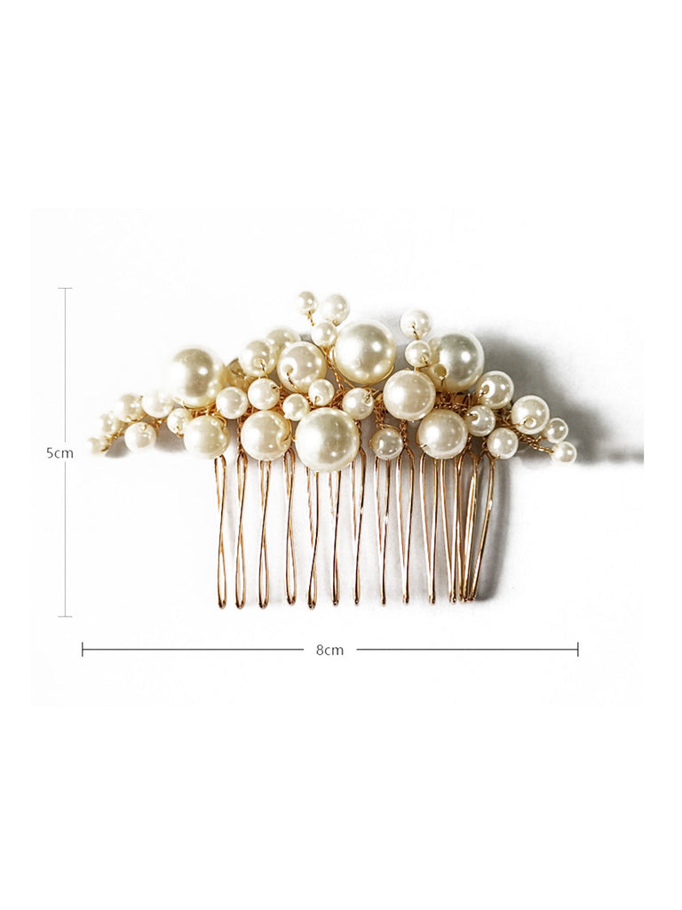 Dark Coffee 1970s Pearl Hair Pin Accessories Set 4