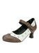 Vintage Brogue Floral Hollow Out Chunky Heels 5