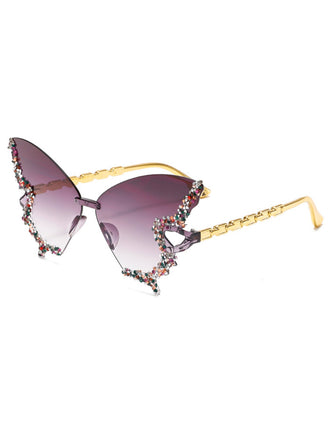 Vintage Butterfly-Shaped Gradient Rimless Sunglasses - vintage fashion, retro style