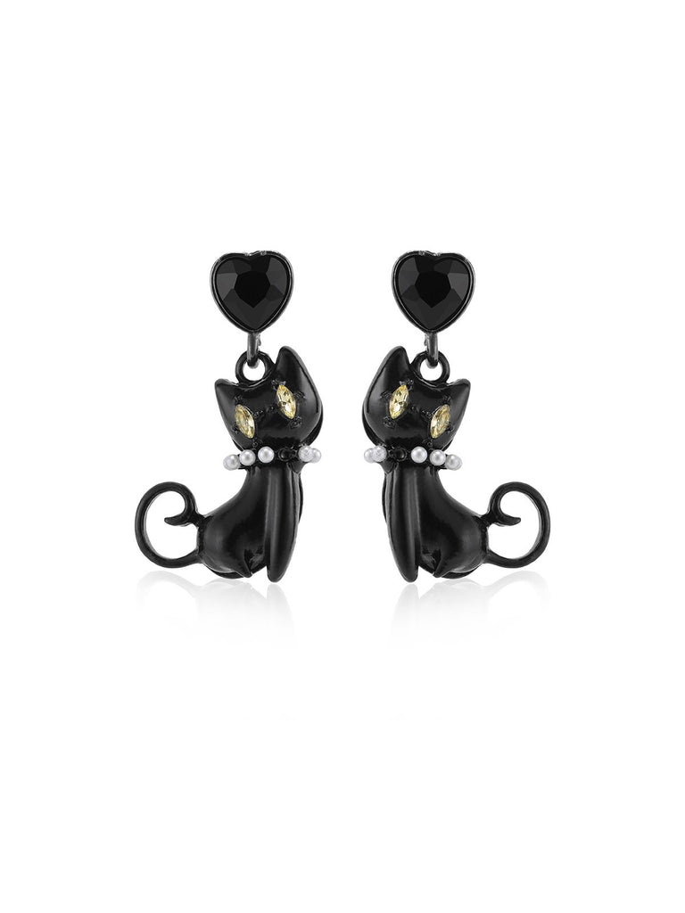 Vintage Cat Halloween Stud Earrings, vintage fashion, retro style - perfect for women who love vintage and retro fashion