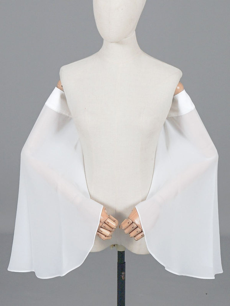 She finds her 1950s story in this Vintage Chiffon Trumpet Sleeve Accessories
