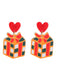 Vintage Christmas Elements Heart Stud Earrings: timeless style reimagined