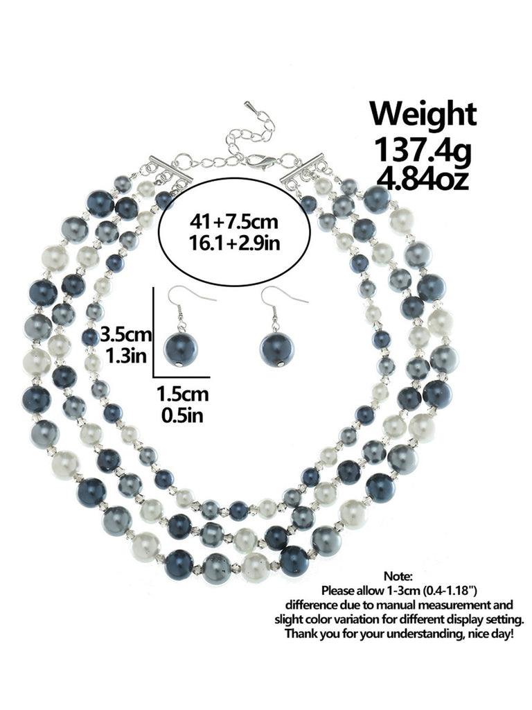 Vintage Cluster Pearl Earrings & Necklaces Set - vintage fashion, retro style