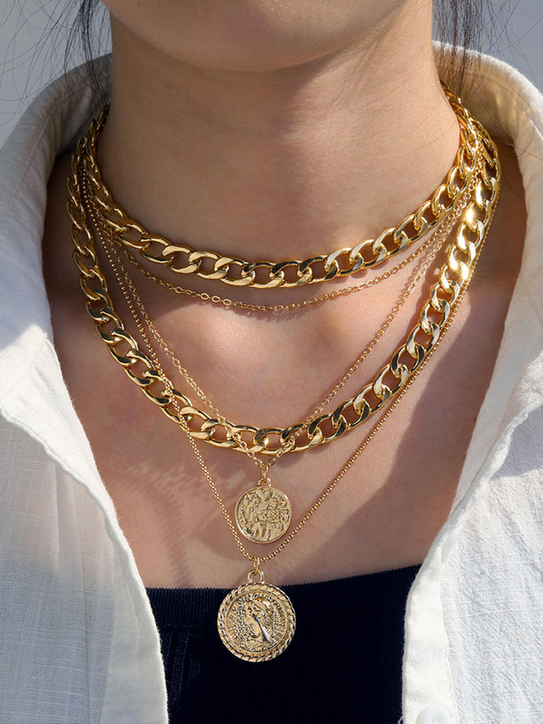 This Vintage Coin Chains Layered Necklaces carries 1950s stories waiting to be told