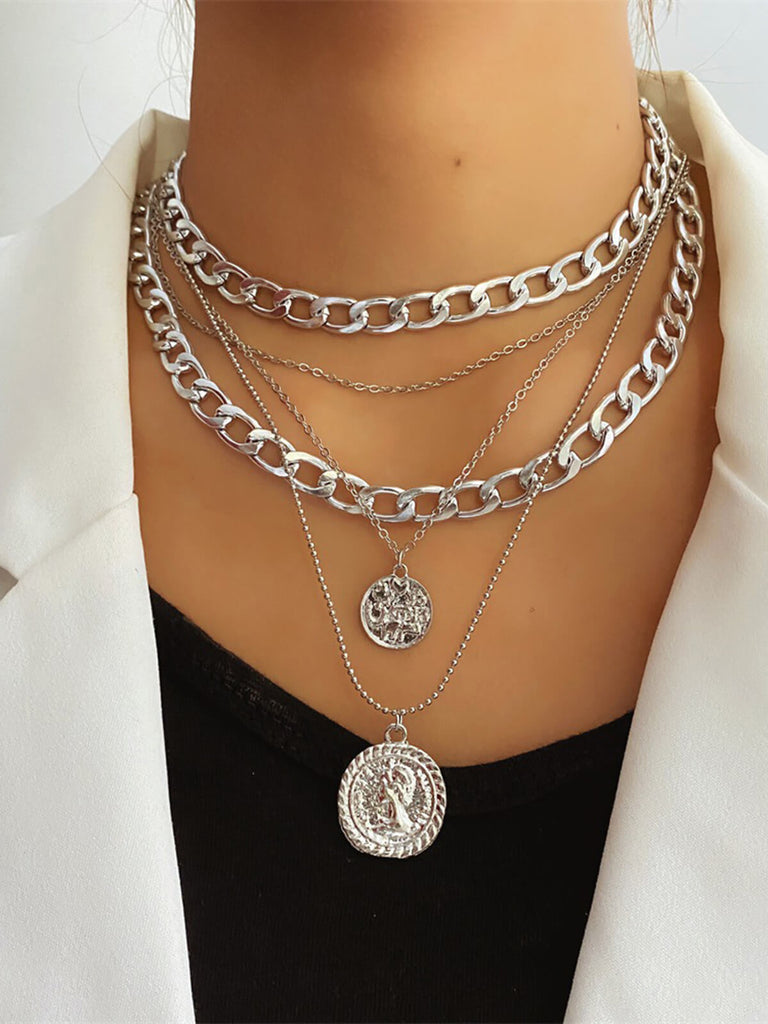 Vintage Coin Chains Layered Necklaces — 1950s elegance in the palm of her hand