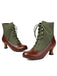 Vintage Colorblock Lace-Up Victorian Short Boots, vintage fashion, retro style - perfect for women who love vintage and retro fashion
