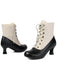 Vintage Colorblock Lace-Up Victorian Short Boots, vintage fashion, retro style - perfect for women who love vintage and retro fashion