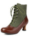 Vintage Colorblock Lace-Up Victorian Short Boots, vintage fashion, retro style - perfect for women who love vintage and retro fashion