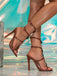Vintage Colored Stones Stiletto Heels Strappy Sandals - vintage shoes, retro heels, elegant red