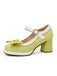 Vintage Contrast Bow Mary Jane High Heels - vintage shoes, retro heels