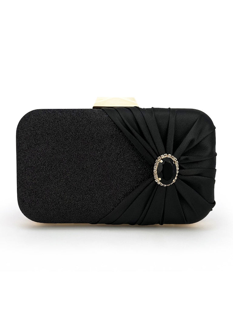 Vintage Crystal Glitter Satin Clutch Bag - vintage fashion, retro style