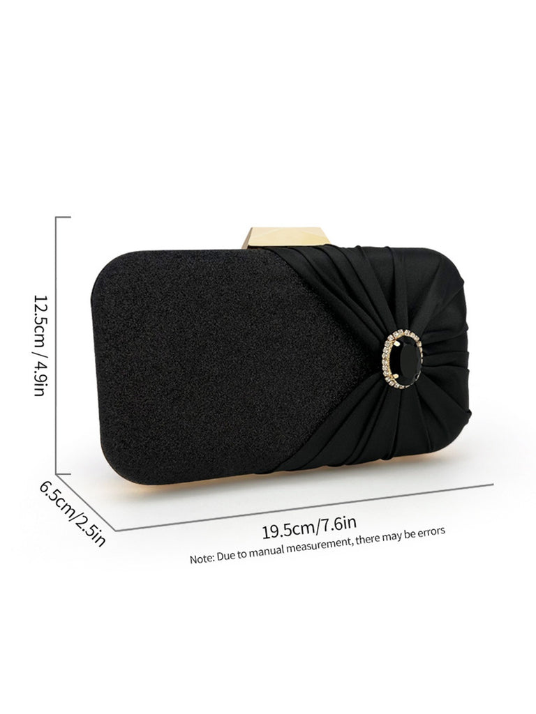 Vintage Crystal Glitter Satin Clutch Bag - vintage fashion, retro style