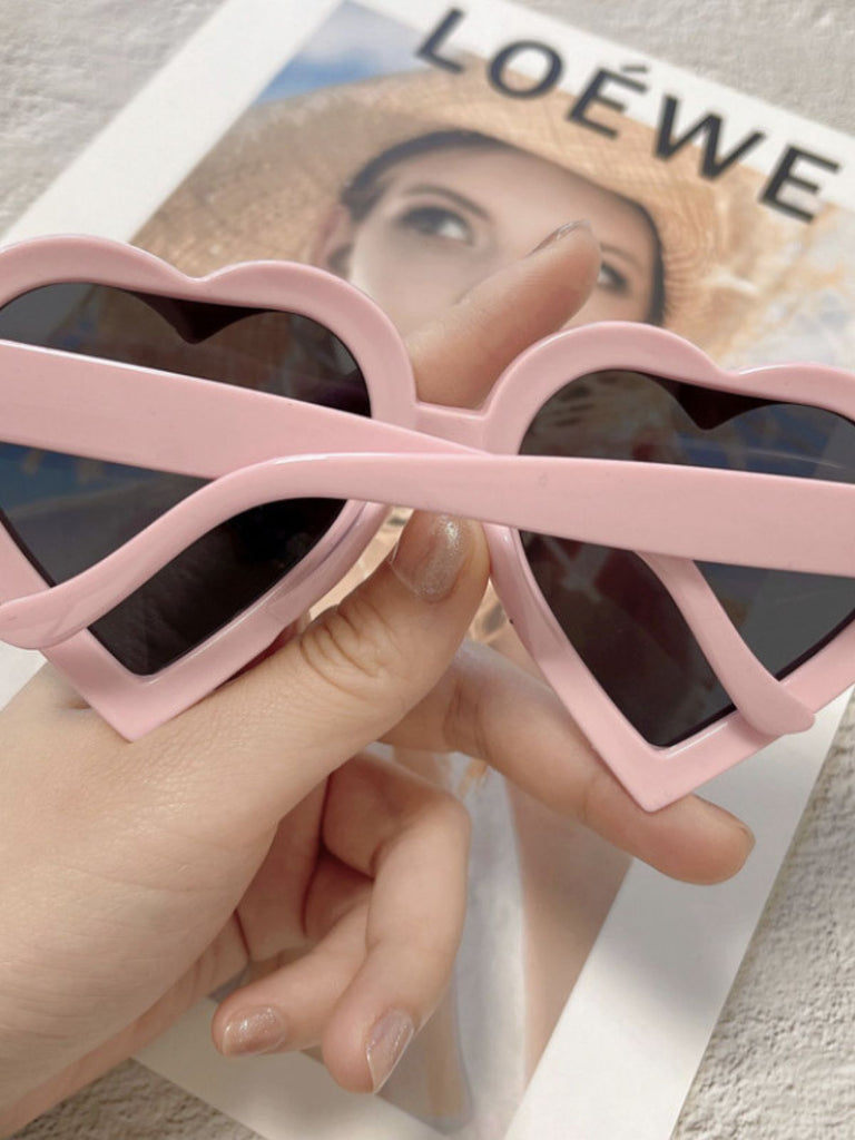 Vintage Curved Heart Frame Sunglasses - vintage fashion, retro style