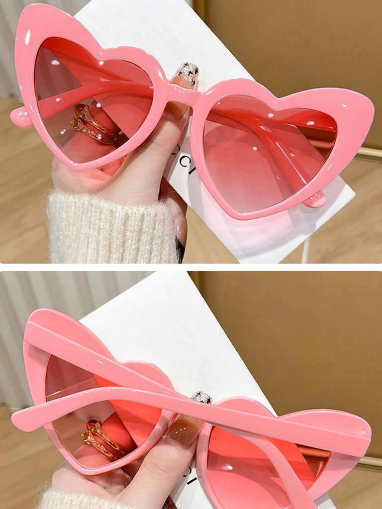 Vintage Curved Heart Frame Sunglasses - vintage fashion, retro style