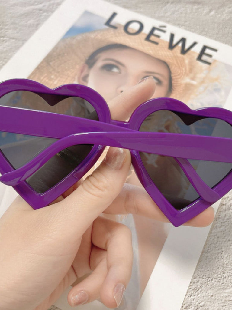 Vintage Curved Heart Frame Sunglasses - vintage fashion, retro style