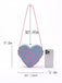 Vintage Denim Letter Embroidered Sling Heart Bag - vintage fashion, retro style, elegant red