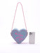 Vintage Denim Letter Embroidered Sling Heart Bag - vintage fashion, retro style, elegant red
