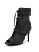 Vintage Denim Peep Toe Stiletto Heel Shoes - vintage shoes, retro heels