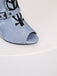 Vintage Denim Peep Toe Stiletto Heel Shoes - vintage shoes, retro heels