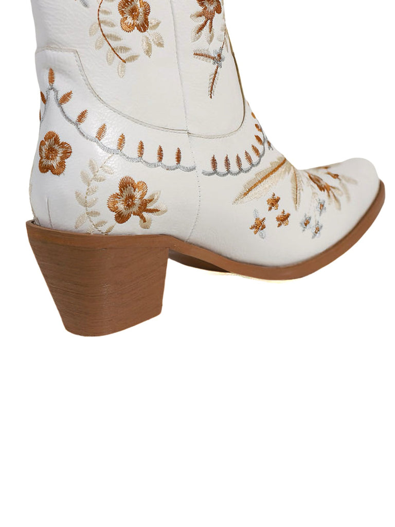 Vintage Embroidered Western Style Cowboy Boots - vintage fashion, retro style, elegant red
