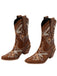 Vintage Embroidered Western Style Cowboy Boots - vintage fashion, retro style, elegant red