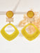 Vintage Exaggerated Geometric Marble Resin Earrings - vintage fashion, retro style