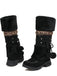 Vintage Faux Fur Pom-Pom Winter Snow Boots - vintage fashion, retro style