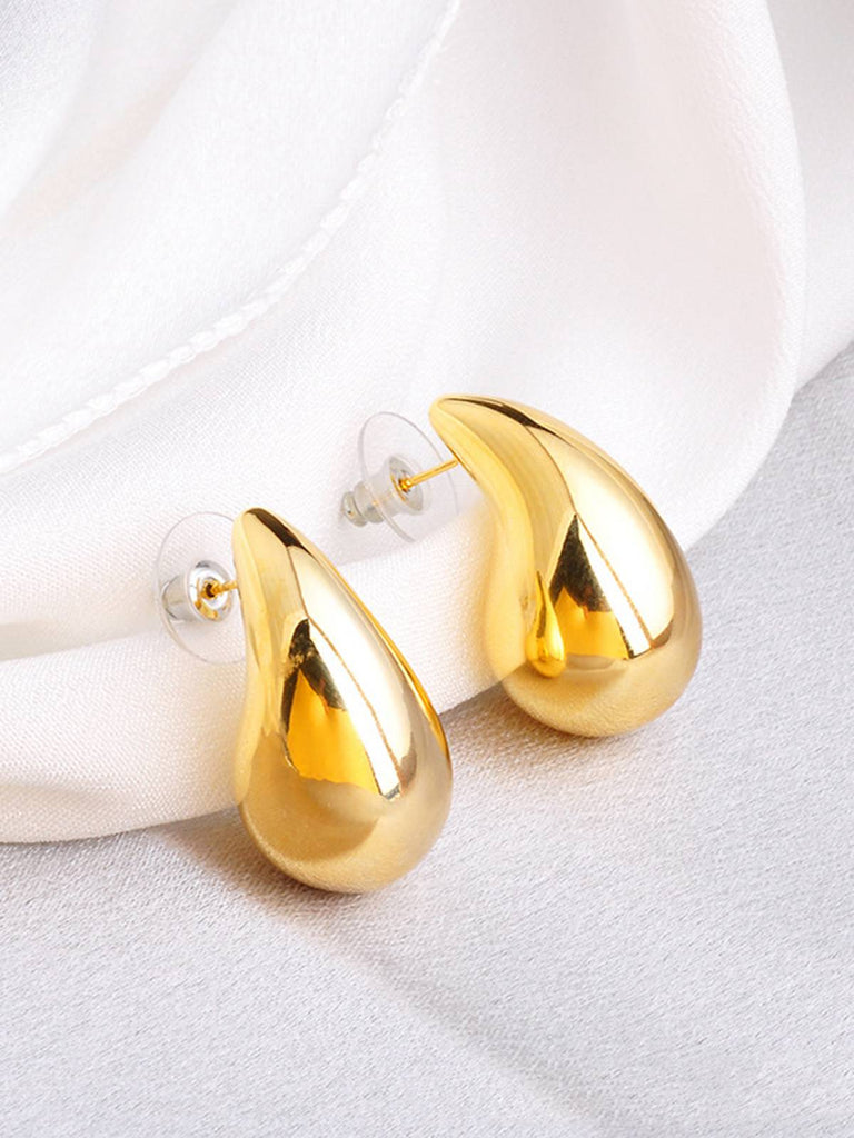 Vintage Glossy Teardrop-Shaped Earrings — 1950s elegance in the palm of her hand