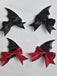 Vintage Gothic Bow Leather Hair Clip - vintage fashion, retro style