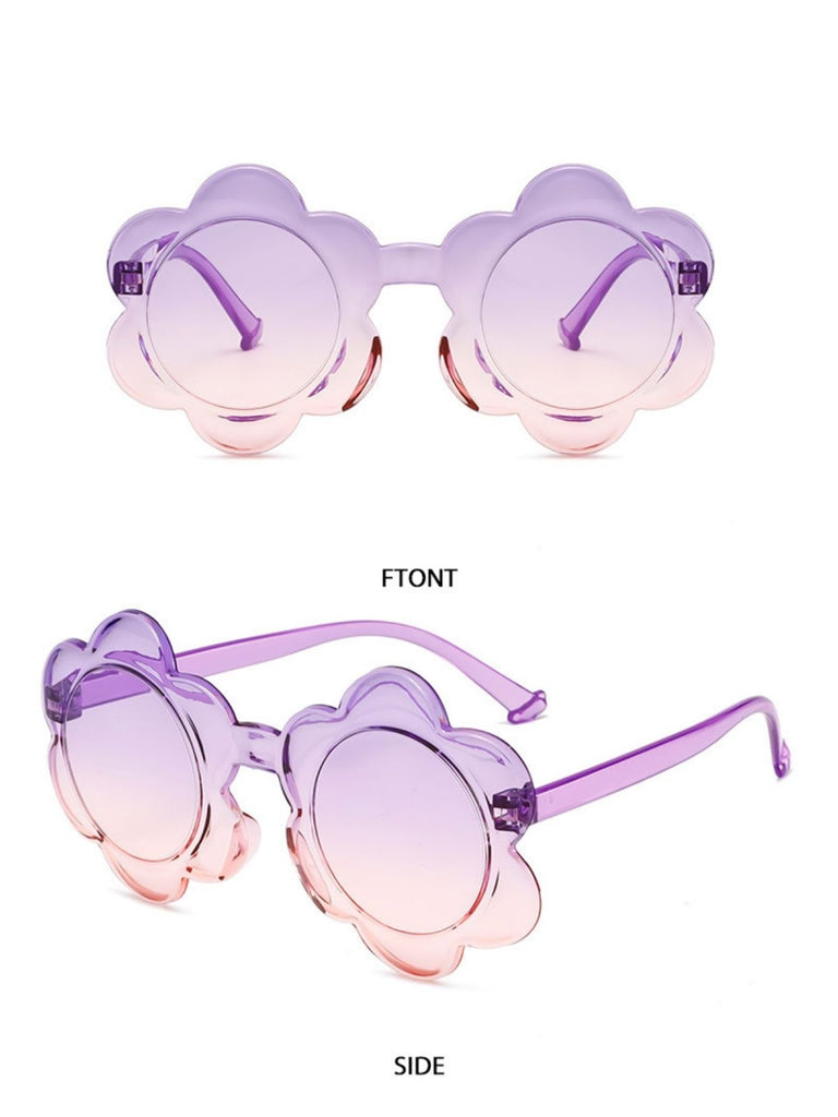 Vintage Gradient Floral-Shaped Rimless Sunglasses - vintage fashion, retro style