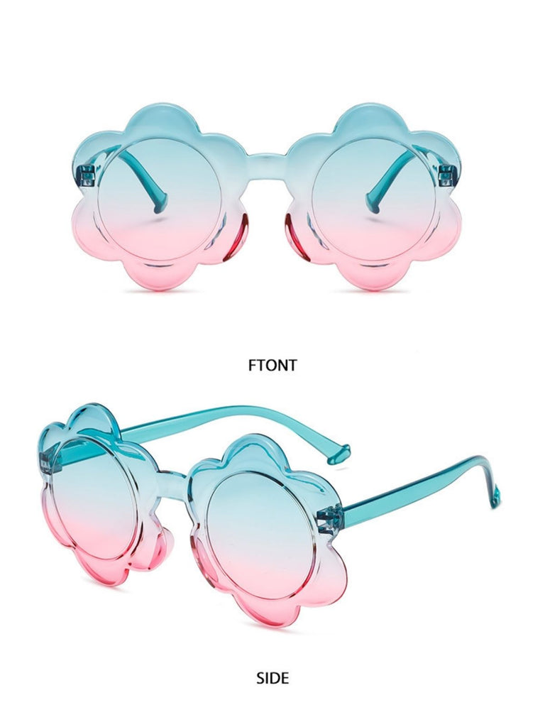 Vintage Gradient Floral-Shaped Rimless Sunglasses - vintage fashion, retro style