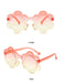 Vintage Gradient Floral-Shaped Rimless Sunglasses - vintage fashion, retro style