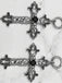 Vintage Halloween Gothic Cross 3D Flower Gemstone Earrings - vintage fashion, retro style