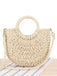 Vintage Handmade Woven Moon Shape Crossbody Beach Bag - vintage fashion, retro style