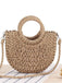 Vintage Handmade Woven Moon Shape Crossbody Beach Bag - vintage fashion, retro style