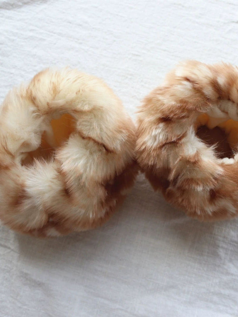 Vintage Khaki Deer Style Faux Fur Cuffs - vintage fashion, retro style