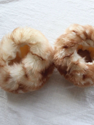 Vintage Khaki Deer Style Faux Fur Cuffs - vintage fashion, retro style