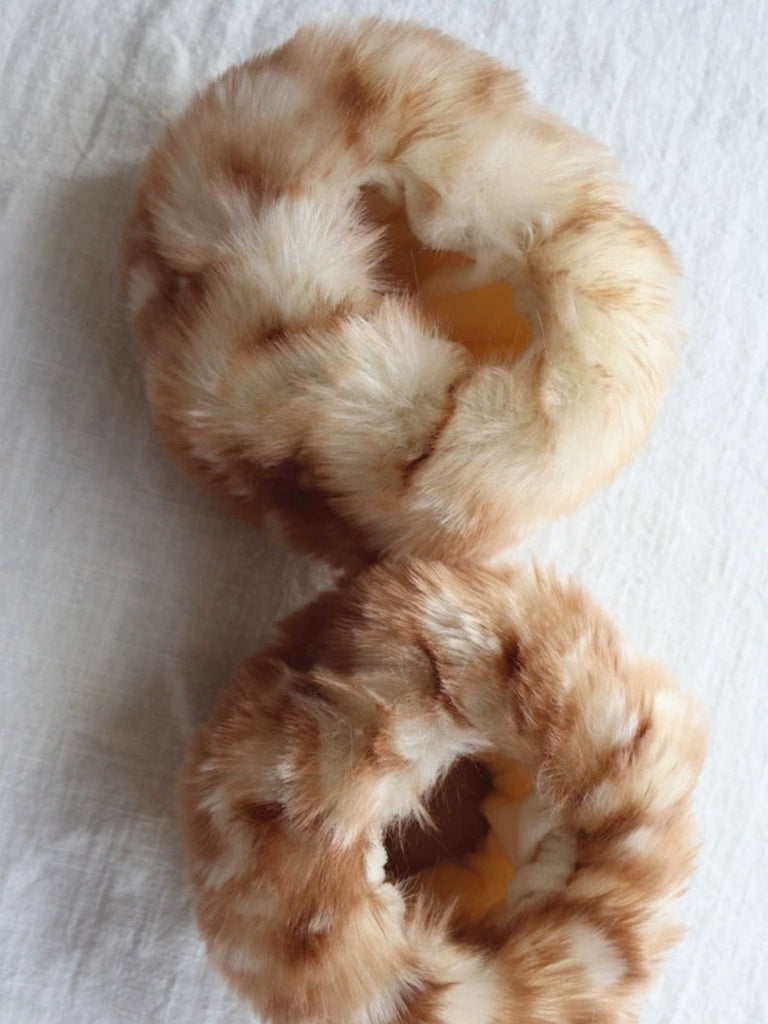 Vintage Khaki Deer Style Faux Fur Cuffs - vintage fashion, retro style