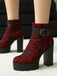Vintage Lace Chunky Heel Platform Ankle Boots - vintage shoes, retro heels