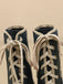 Vintage Lace-Up Faux Suede & Leather Mid Calf Boots - vintage fashion, retro style
