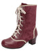 Vintage Lace-Up Faux Suede & Leather Mid Calf Boots - vintage fashion, retro style