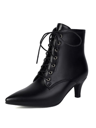 She finds her 1950s story in this Vintage Lace-Up Kitten Heel Ankle Boots