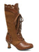 Vintage Lace-Up Solid Mid-Heel Brogue Ankle Boots - vintage shoes, retro heels