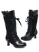 Vintage Lace-Up Solid Mid-Heel Brogue Ankle Boots - vintage shoes, retro heels