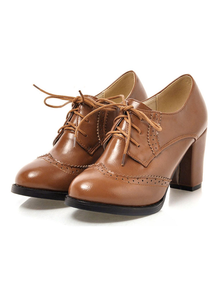 Vintage Leather Lace-Up High Heels Vintage Leather Lace-Up High Heels