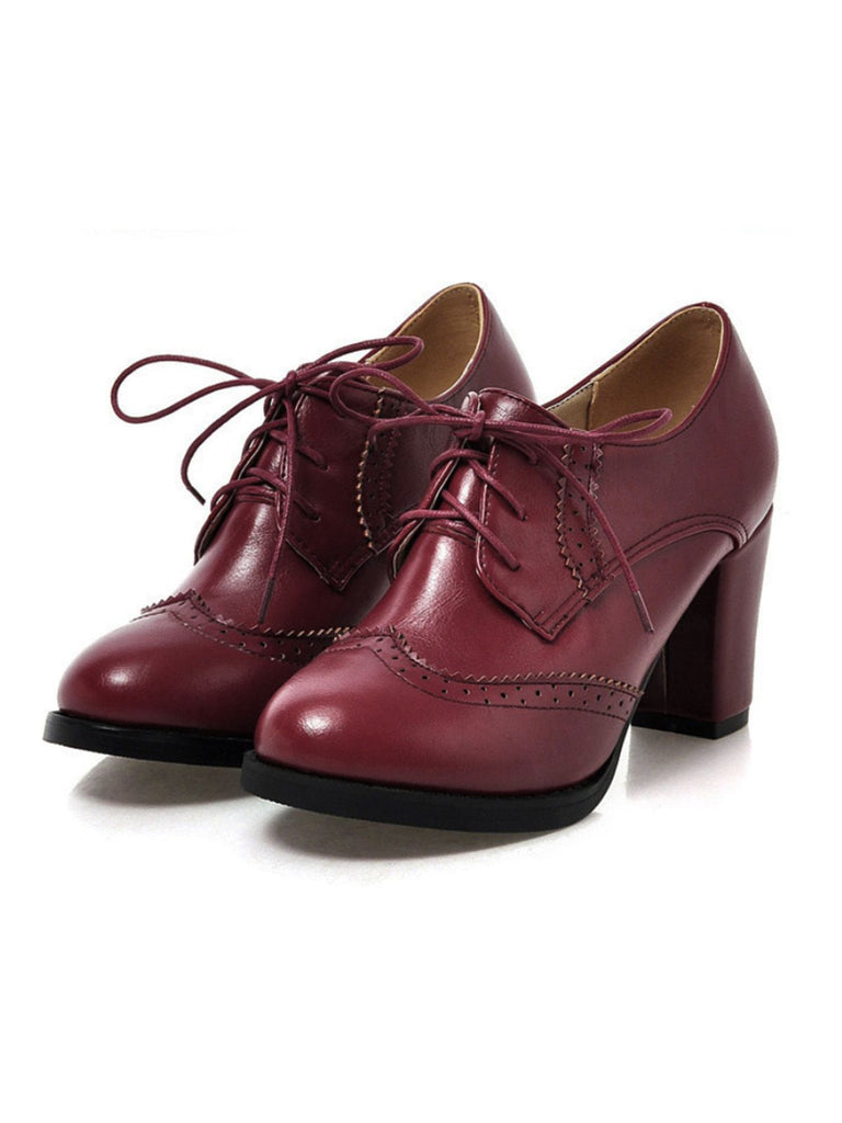 Vintage Leather Lace-Up High Heels Vintage Leather Lace-Up High Heels