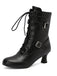 She finds her 1950s story in this Vintage Leather Lace-up High Heel Boots