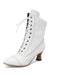 Vintage Leather Lace-up Kitten Heel Boots — 1950s style that transcends decades