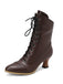 She finds her 1950s story in this Vintage Leather Lace-up Kitten Heel Boots